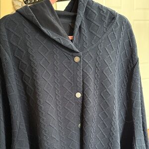 Ulla Popken stunning cable knit hoodie sweater jac NWOT 32/34. Just classy